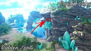 |ARK| Top 3 Hidden Spot/Rat-Holes CRYSTAL ISLES