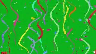 Colored Ribbon Falling Green Screen Keying Video