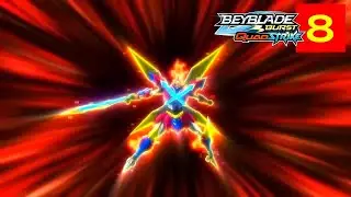 Xiphoid Saber! / Beyblade Burst QuadStrike Episode 8 / Xiphoid Xcalius vs Pandora