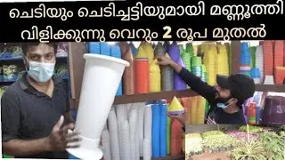 ഇതിനും വിലക്കുറവിൽ ചെടിചെട്ടികൾ കിട്ടില്ല indoor outdoor pots ചെടിച്ചട്ടികൾ 1 രൂപ മുതൽ mannuthy