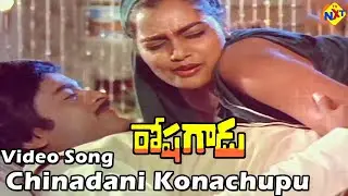 Chinadani Konachupu Video Song | Roshagadu Telugu Movie Songs | Chiranjeevi, Silksmitha | Vega Music