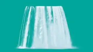 Water falling on green screen effect video for editing - 3d vfx water falling green screen video