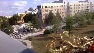 Abriss vom Plattenbau Sächsischer Ring Guben