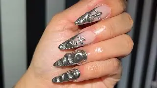 3D Chrome nails tutorial | Acrylic Nails color change and shape | nail tutorial | Natali Carmona