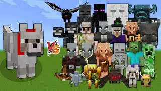 Wolf vs all Mob in Minecraft | Can Wolf kill all Mob