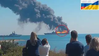 1 MINUTE AGO! Fierce Ambush by Ukrainian F-16 SINKS TEN Russian Ships with Chinese Ammo in Crimea