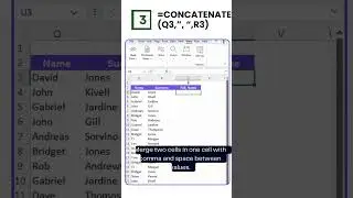 Excel Quick Tip 💡 4 ways to merge text from different cells in one cell using =CONCATENATE function