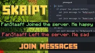 How To Make Custom Join Messages - Minecraft Skript Tutorial
