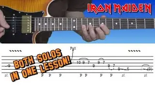 Iron Maiden - Aces High - Guitar Lesson (Both Solos!) - with Tabs! 🎸🎸