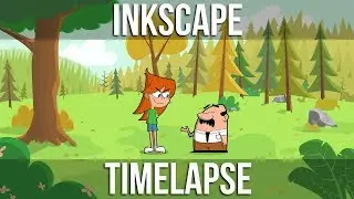 Cartoon Background for Animation in Inkscape - TIMELAPSE