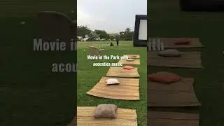 A romantic experience watching movie in the park with acoustic music