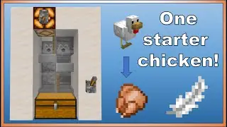 Smaller dual mode chicken farm in Minecraft!