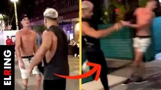 Campeón de MMA le da una lección a dos descontrolados sujetos