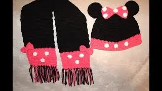 Minnie mouse atkı ve bere takımı