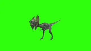 dilophosaurus idle green screen animation video footage