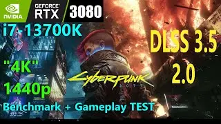 Cyberpunk 2077 2.0 RTX 3080 + i7-13700K 1440p, 4K, DLSS 3.5 Benchmark + Gameplay TEST