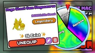 Huge Ghost Gem Stegosaurus 960K Boost From Mutate Machine In Arm Wrestle Simulator