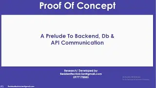 Frontend Backend .net Maui Proof of Concept Prelude To Backend, DB & API Communication
