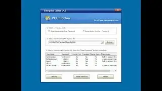 Reset Windows lost password using PCUnlocker Utility