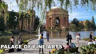 Palace of Fine Arts - San Francisco Walking Tour 2023 & Travel guide - California 4k HDR