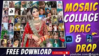 Free PSD Mosaic Collage Photo Frame Design for Photoshop | Drag and Drop Templates