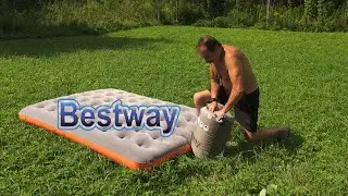 Bestway Надувной матрас 152х203х22см Roll & Relax с сумкой насосом, до 300кг.  Обзор.