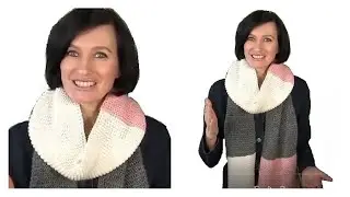 Color-Block Scarf. Easy Garter Stitch Knit | 7 oz Yarn, US 10 Needles. Beginner-Friendly