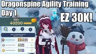 Dragonspine Special training Agility Day 1 - Speedy descent high score - Genshin Impact 2.3 event
