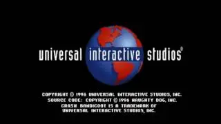SCEA, Nintendo, Universal Interactive Studios and Naughty Dog 1996 logos