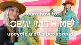 Vintage bedspread turned duster jacket DIY transformation