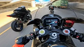5 SUPERBIKES VS THE HIGHWAY WITH NO LAWS | FIREBLADE + M1000RR