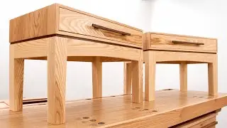 Modern Design Night Tables with Drawers - Full Build - Woodworking - Solid Wood