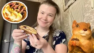 🌮 Готовлю овсяноблин с начинкой в хорошем настроении! Продолжаю обучение. Пробую магазинный шашлык.