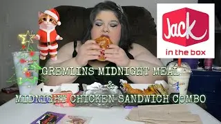Jack In the Box Gremlins Midnight Meal & Midnight Chicken Sandwich Combo Mukbang Eating Show