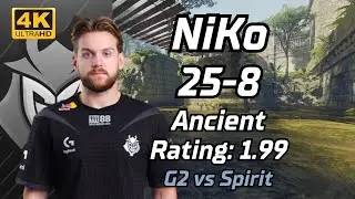 【4K】G2 NiKo (25-8) vs Spirit (Ancient) | BLAST Premier Spring Final 2024 Jun 12, 2024 