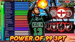 GAME BREAKING* BEST GUARD BUILD W/ A POWER OF A 99 3PT SHOT + LEGEND SHOOTING BADGES ON NBA 2K25!!!