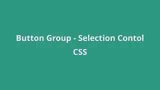 Custom Selectable Button Group - CSS