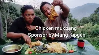 CHICKEN MUKBANG WITH WIFE||ORGANIC VEGETABLES|| SPONSOR BY,MANG KIPGEN😊