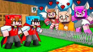 VAMPIRE Safe Base vs WOLF GIRLS in Minecraft!