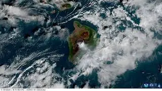 High Resolution NOAA GOES-18 Satellite View of Mauna Loa's Eruption