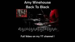 Amy Winehouse - Back To Black - Drum cover (with scrolling drum sheet) #drumcover #drumming #drums