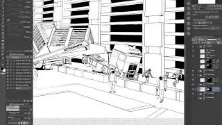 Clip Studio Paint - Dessin d'une case de BD [dp]