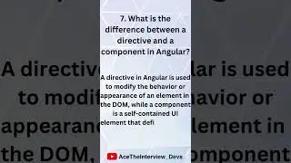 Difference between a directive and a component in Angular? 