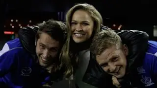 Ronda Rousey meets the North Melbourne players (Channel 7)