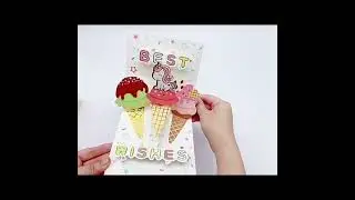 3d ice cream greeting card pop up birthday cards for girls