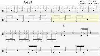 How to play Geek on Drums - Rockschool Grade 5