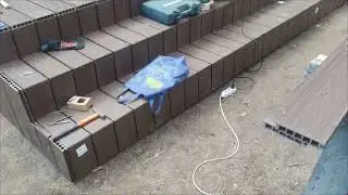 Терраса из ДПК, металлокаркас на винтовых свай.