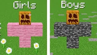 girls spawn golem vs boys spawn golem