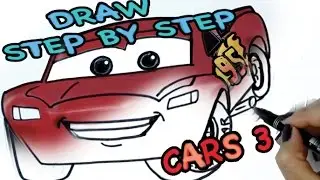 how to draw cars 3 Lightning McQueen - STEP BY STEP EASY DRAWING