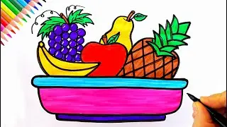 Sepette Meyveler Çizimi 🍌🍐🍎🍇🍊 Meyve Çizimi - Kolay Çizimler - Easy Drawing - How To Draw Fruits?